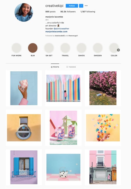 Pastels Instagram Theme Example